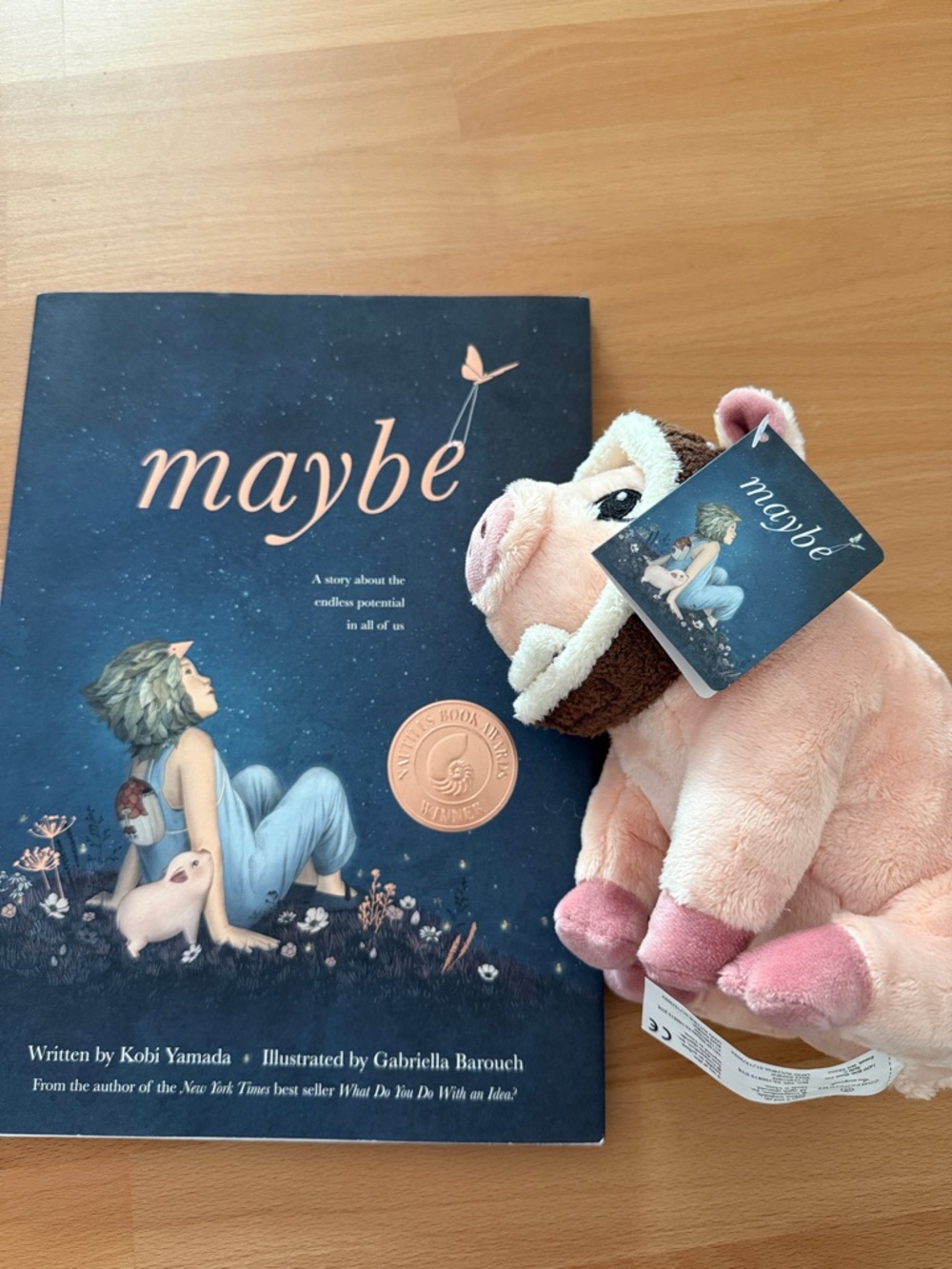 BRAND NEW Maybe Plush Pig + Book Set